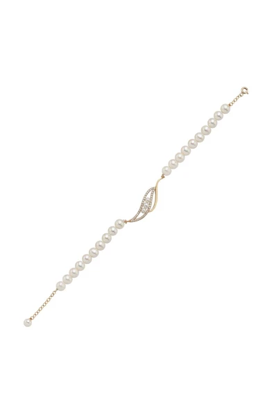 6,5 mm Yaprak Taşlı Doğal İnci Bileklik - Resim 5