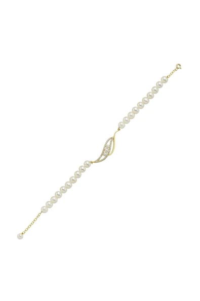 6,5 mm Yaprak Taşlı Doğal İnci Bileklik - Resim 4