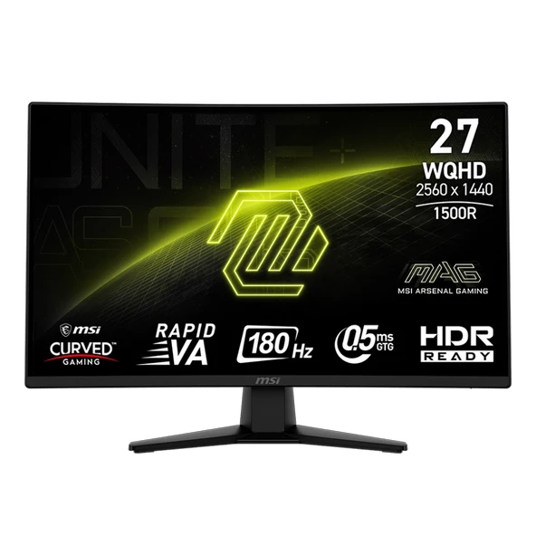 MSI 27 MAG 274CQF 2560x1440 (WQHD) CURVE 1500R RAPID VA 180HZ 0.5MS ADAPTIVE-SYNC GAMING MONITOR
