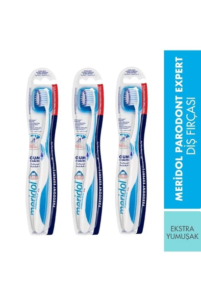 Meridol Parodont Expert Gum Healt Diş Fırçası Mavi Renk 3'Lü PAKET