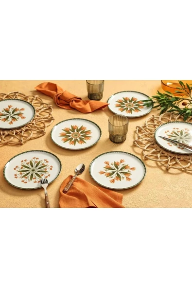 Porland Rosids 6 Kişilik Pasta Tabağı Takımı 04PPO000402 - 5