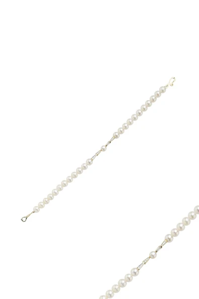 6,5 mm Baget Zirkon Taşlı Doğal İnci Bileklik - 3