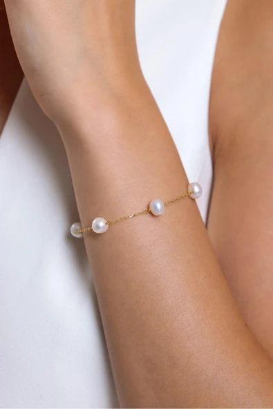 6,5 mm Çıtır Doğal İnci Bileklik