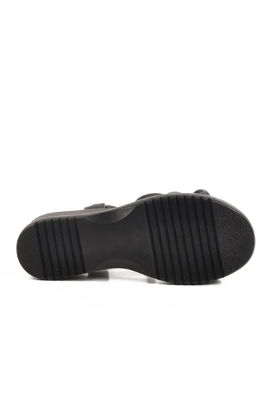 Ayakmod Siyah Topuklu Kadın Sandalet T-004 Z - 5