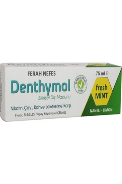 DENTHYMOL Bitkisel Diş Macunu Ferah Nefes Naneli-limon 75 Ml