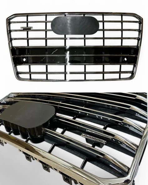 Audi A8 Ön Panjur Krom Çerçeve Krom Çizgili Parlak Siyah 7 Petek 2014-2017 ürün görseli 1