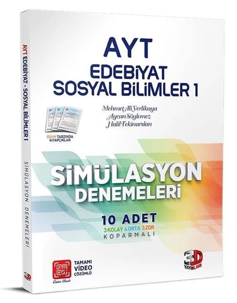 AYT Edebiyat Sosyal Bilimler 1 Simülasyon Denemeleri 3D Yayınları