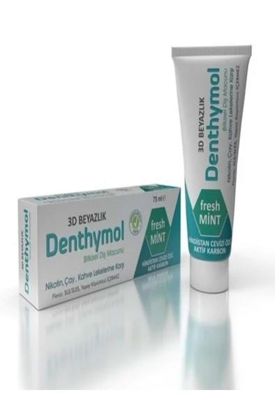 DENTHYMOL Bitkisel Diş Macunu 3d Beyazlık Hindistan Cevizi Özü Aktif Karbon 75 Ml