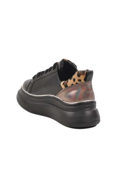 Ayakmod Siyah Kalın Taban Kadın Sneaker T-300 Z - 4