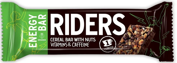 RIDERS ENERGY BAR KURUYEMİŞLİ TAHILLI VİTAMİN& CAFFEINE 40GR KARAMEL BİSKÜVİLİ - Resim 2