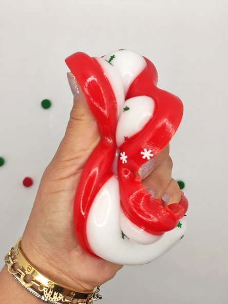 Dev Pati Squishy Taba Squishy Kedi Pati Sıkma 14 cm Pullu Pati Sukuşi - Kırmızı/Beyaz - Resim 2