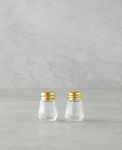 English Home Lilla Cam 2'li Tuzluk - Biberlik 4x4 cm Gold