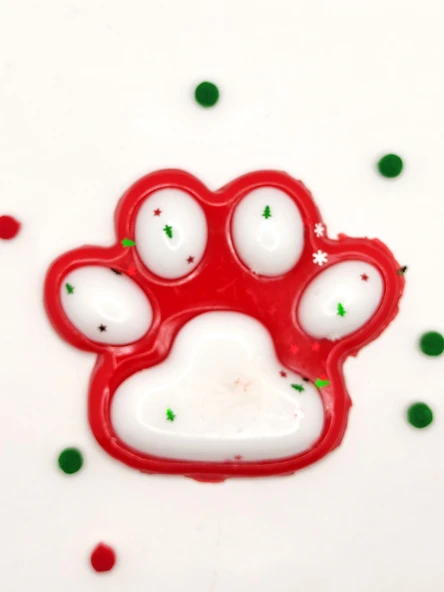 Dev Pati Squishy Taba Squishy Kedi Pati Sıkma 14 cm Pullu Pati Sukuşi - Kırmızı/Beyaz - Resim 5