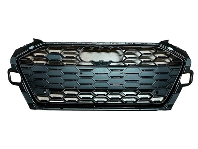 Audi A4/s4 Ön Panjur Parlak Siyah Çerçeve Parlak Siyah Çizgili Saten Siyah Zemin 2019-2022 ürün görseli