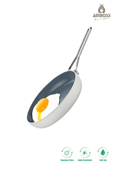 Sera Nova Yanmaz Yapışmaz Seramik Tava 26 cm – Beyaz - 3