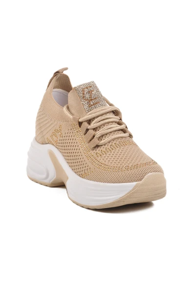 Ayakmod Bej Triko Kalın Taban Kadın Sneaker Lady 5002 Z - 3