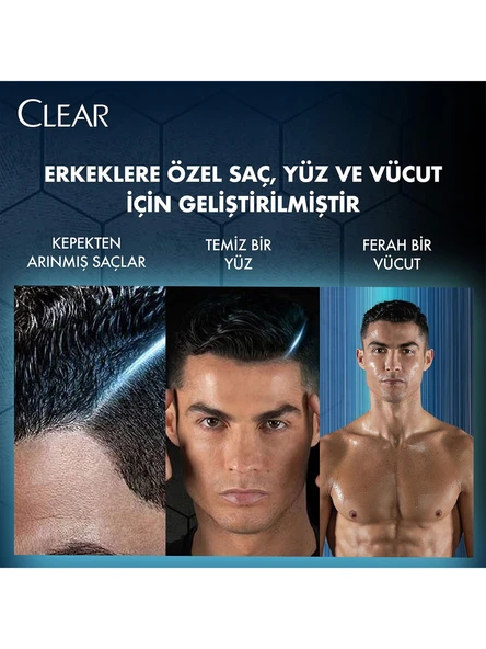 Clear Men Şampuan & Duş Jeli 3'ü 1 Arada Vücut Saç Yüz Arındırıcı Kömür İle 350 Ml - 5