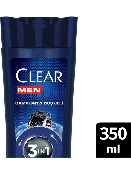 Clear Men Şampuan & Duş Jeli 3'ü 1 Arada Vücut Saç Yüz Arındırıcı Kömür İle 350 Ml - 2