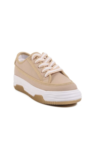 Ayakmod Bej Keten Kadın Spor Ayakkabı Lady 528 Z - 3