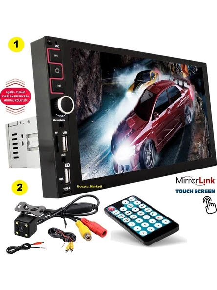 9 inç Büyük Ekran Double Teyp (Şahin Tofaş Model) + 4 LED Gece Görüşlü Geri Vites Kamera Ikisi Bir Arada