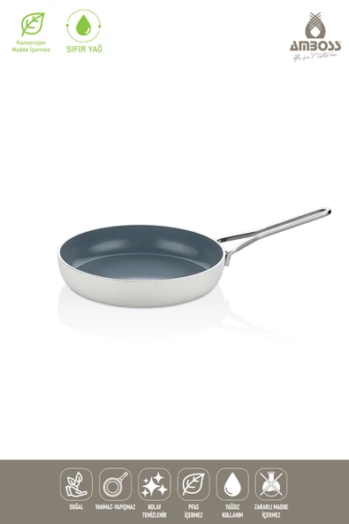 Sera Nova Yanmaz Yapışmaz Seramik Tava 26 cm – Beyaz - 2