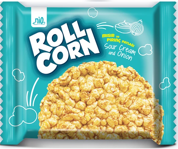 HÜNNAP NİO ROLL CRON SOUR CREAM AND ONİON MISIR PİRİNÇ PATLAGI 30GR ürün görseli 1