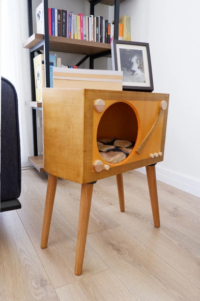 Dekoratif Retro Plak Çalar Sehpa ( Köşe Sehpa ) - 4