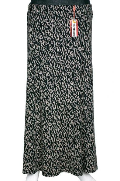 Hesna Kadın Betül 8 Parça Lastikli Astarsız Siyah Etek Desen 33