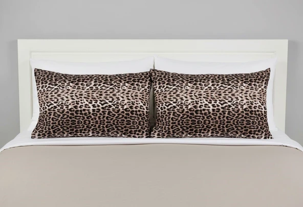 LEOPAR DESENLİ KAPAKLI 2'Lİ 5Ox70 YASTIK KILIFI - Resim 6
