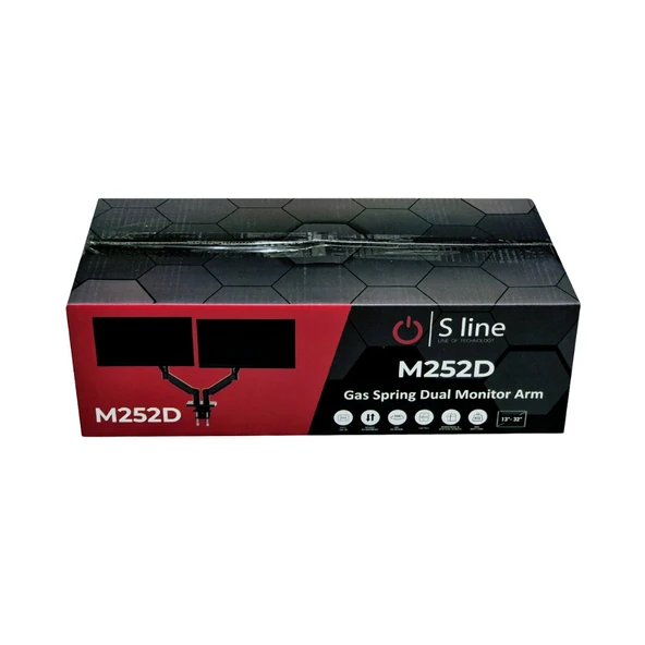 S Line Çift Kollu Gas Spring 13"-32" 8kg Monitör Askı Aparatı - Resim 2