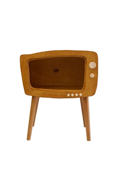 Dekoratif Retro TV Ahşap Sehpa ( Köşe Sehpa ) - 6