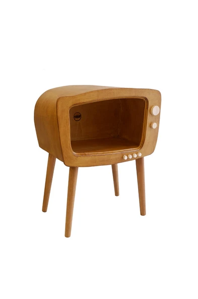 Dekoratif Retro TV Ahşap Sehpa ( Köşe Sehpa ) - 5