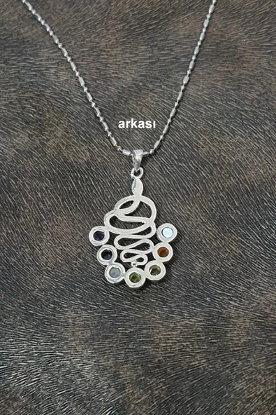 7 Çakra Taşlı Kolye Yılan Motifli 236-C3 - 4