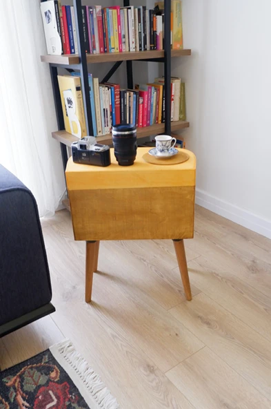 Dekoratif Fotoğraf Makinesi Ahşap Sehpa ( Köşe Sehpa ) - 6