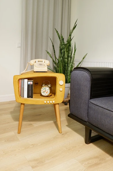 Dekoratif Retro TV Ahşap Sehpa ( Köşe Sehpa ) - 2