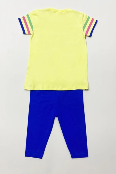 KIZ ÇOCUK KAPRİ TAYTLI TAKIM HARF BASKILI A61 - Resim 6