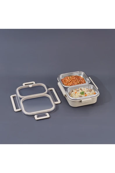 ARYILDIZ BENTO LUNCH BOX BEIGE 2 BOLMELI