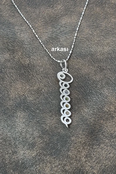 7 Çakra Taşlı Kolye Dalga Motifli 236-C6 - 4