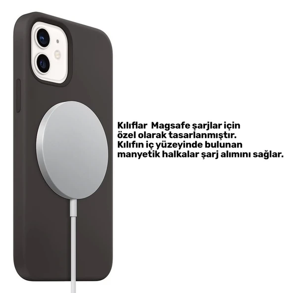 İphone 12 / 12Pro  Magsafe Silikon Case Telefon Kılıfı - Resim 2