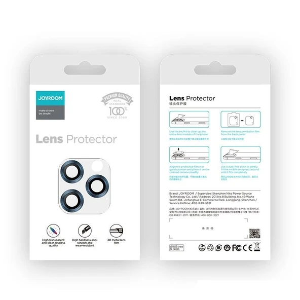 Joyroom JR-PF688 iPhone 12 Pro Renkli Kamera Lens Koruyucu ürün görseli
