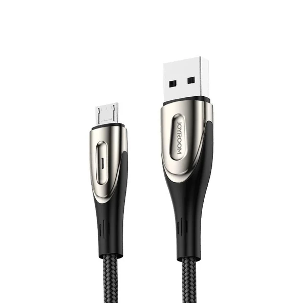 Joyroom S-M411 Sharp Serisi Mikro Şarj ve Data Kablosu 2M Siyah - 1