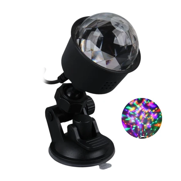 Ayt Ledx AL-KX-6889 Projeksiyon Atmosferli Usbli 4 Watt Şarjlı Sihirli Rgb Led Disko Topu Seyyar Disko Işık Aydınlatma