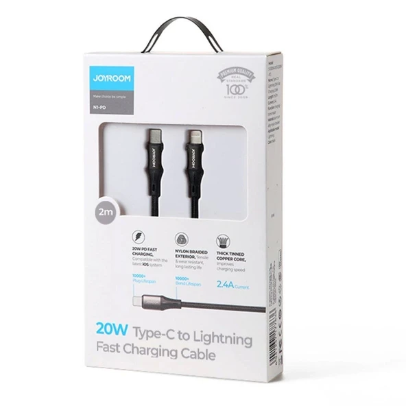 Joyroom S-2024N1 PD Hızlı Şarj ve Data Kablosu Type-C to Lightning 20W 2M - 4