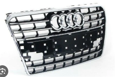 Audi A7 Ön Panjur Krom Çerçeve Krom Çizgili Parlak Siyah 9petek 2011-2014 ürün görseli 1