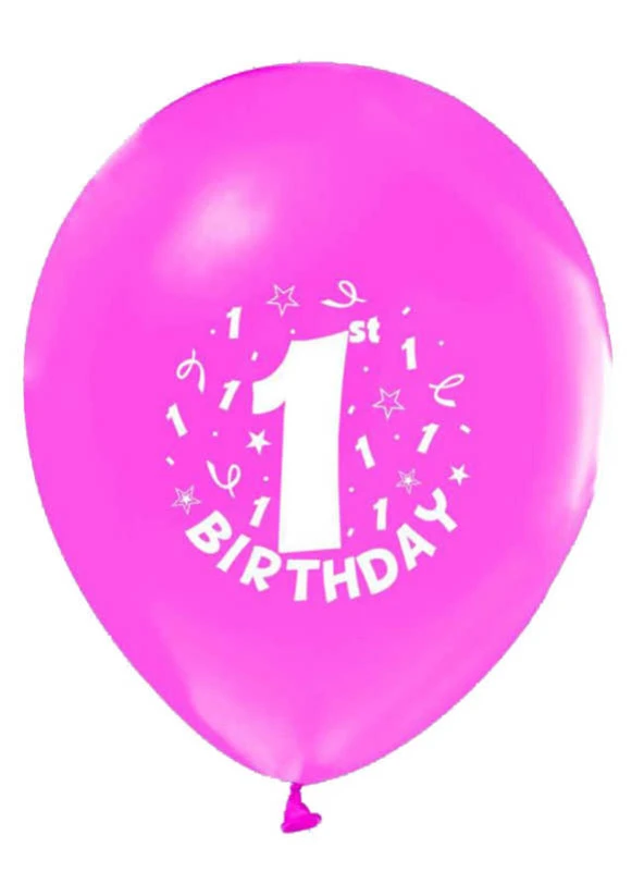 Balon Hapy Birthday 1 Yaş Pembe ( 100 Adet )