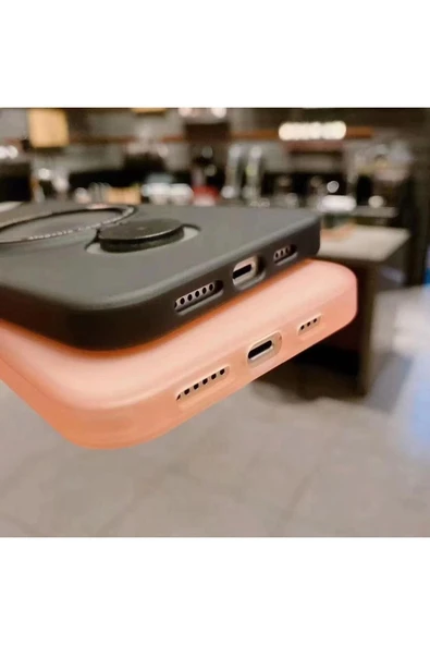 İphone 13 Pro Max Stantlı Buzlu Sert Magsafe Kapak - 4