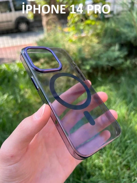 İphone 14 Pro Hybrid Magsafe Animasyonlu Sararmaz Kılıf - 4