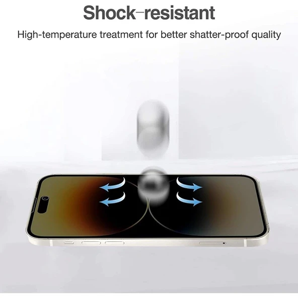İphone 15 Anti Statik Tam Kaplayan Hayalet Kırılmaz Cam - 4