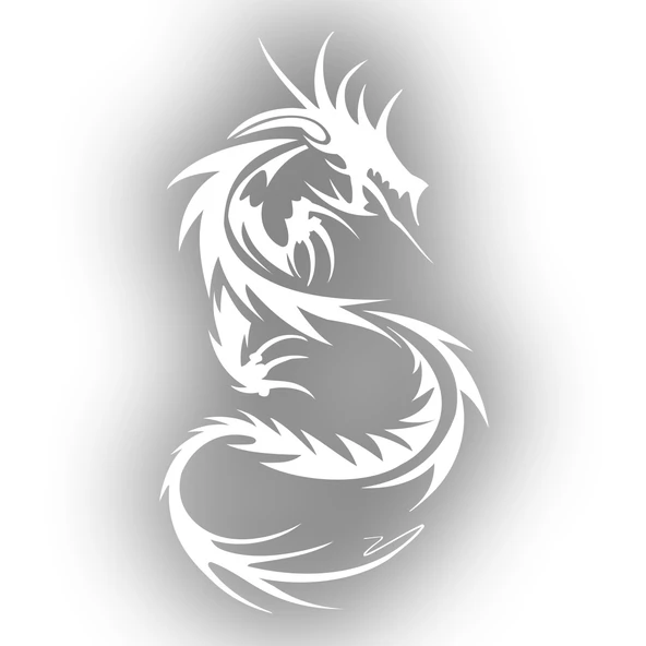 Ejderha Sticker 17x17 Cm Beyaz ürün görseli