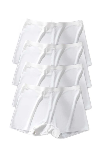 4 Adet Kadın Dikişsiz Görünmez İz Yapmaz Mini Şort Boxer Beyaz - 4